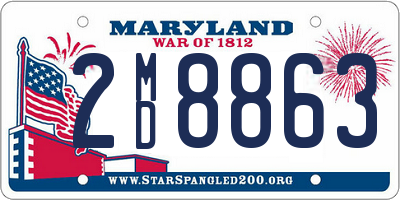 MD license plate 2MD8863