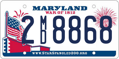 MD license plate 2MD8868