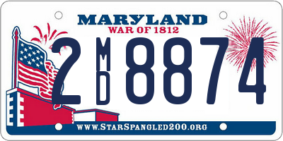 MD license plate 2MD8874