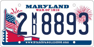 MD license plate 2MD8893