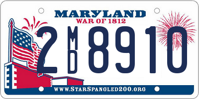 MD license plate 2MD8910