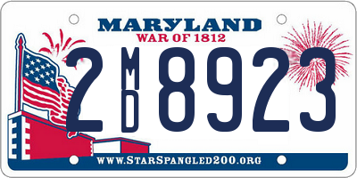 MD license plate 2MD8923