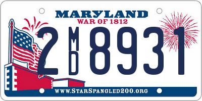 MD license plate 2MD8931