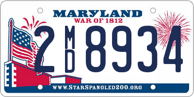 MD license plate 2MD8934