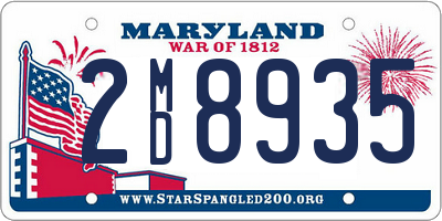 MD license plate 2MD8935