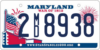 MD license plate 2MD8938