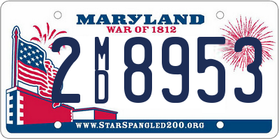 MD license plate 2MD8953