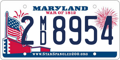 MD license plate 2MD8954