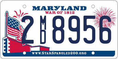 MD license plate 2MD8956