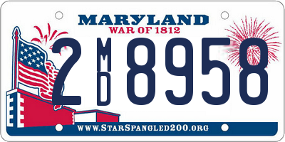 MD license plate 2MD8958