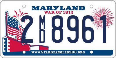 MD license plate 2MD8961