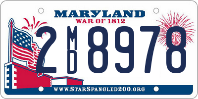 MD license plate 2MD8978