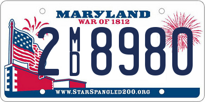 MD license plate 2MD8980