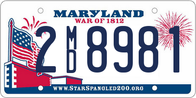 MD license plate 2MD8981