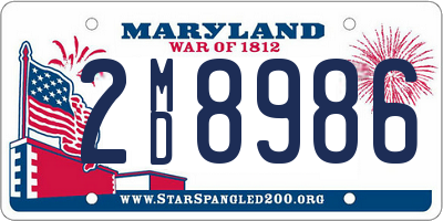 MD license plate 2MD8986