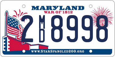 MD license plate 2MD8998