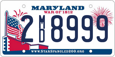 MD license plate 2MD8999