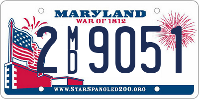 MD license plate 2MD9051