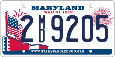 MD license plate 2MD9205