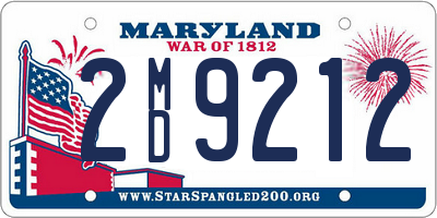 MD license plate 2MD9212