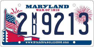 MD license plate 2MD9213