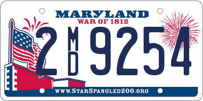 MD license plate 2MD9254