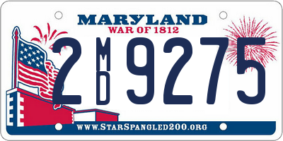 MD license plate 2MD9275