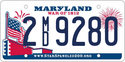 MD license plate 2MD9280