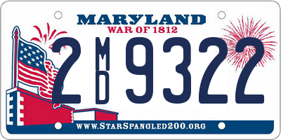 MD license plate 2MD9322