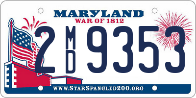 MD license plate 2MD9353