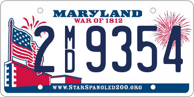 MD license plate 2MD9354