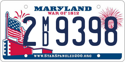 MD license plate 2MD9398