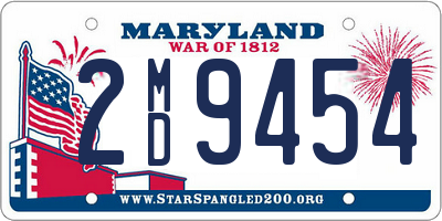 MD license plate 2MD9454