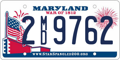 MD license plate 2MD9762