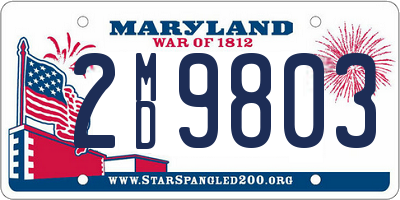 MD license plate 2MD9803