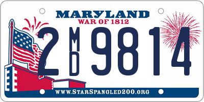 MD license plate 2MD9814