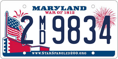 MD license plate 2MD9834