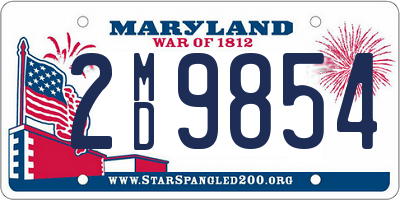 MD license plate 2MD9854