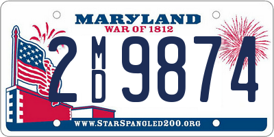 MD license plate 2MD9874