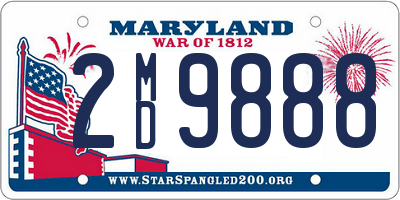 MD license plate 2MD9888