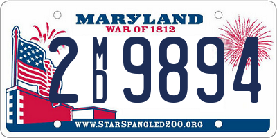 MD license plate 2MD9894