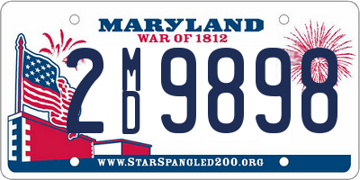 MD license plate 2MD9898