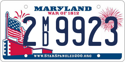 MD license plate 2MD9923