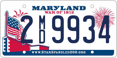 MD license plate 2MD9934