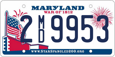 MD license plate 2MD9953