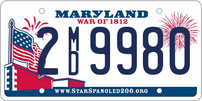 MD license plate 2MD9980