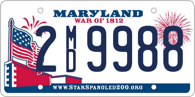 MD license plate 2MD9988