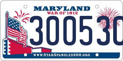 MD license plate 30053CH