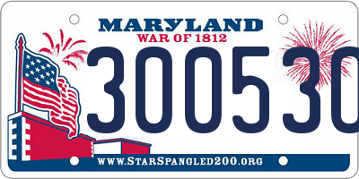 MD license plate 30053OH