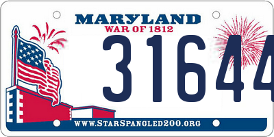 MD license plate 31644